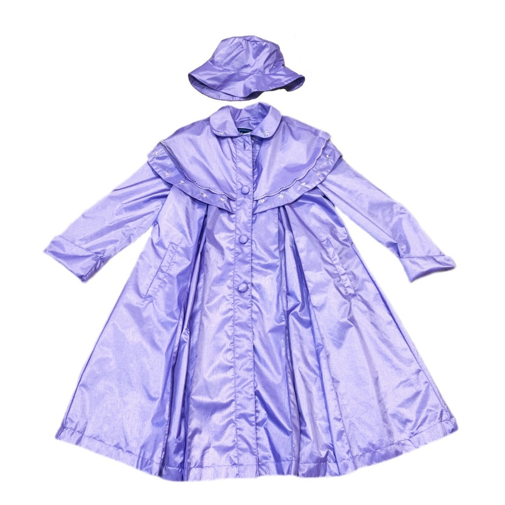 Girl’s ROTHSCHILD Lavender Raincoat & Matching Hat Size 8